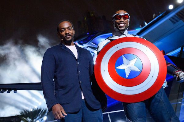 In this handout photo provided by Disneyland Resort, Anthony Mackie attends the Avengers Campus opening ceremony at Disney California Adventure Park on June 2, 2021 in Anaheim, California. The Avengers Campus opens to the public at the Disneyland Resort o