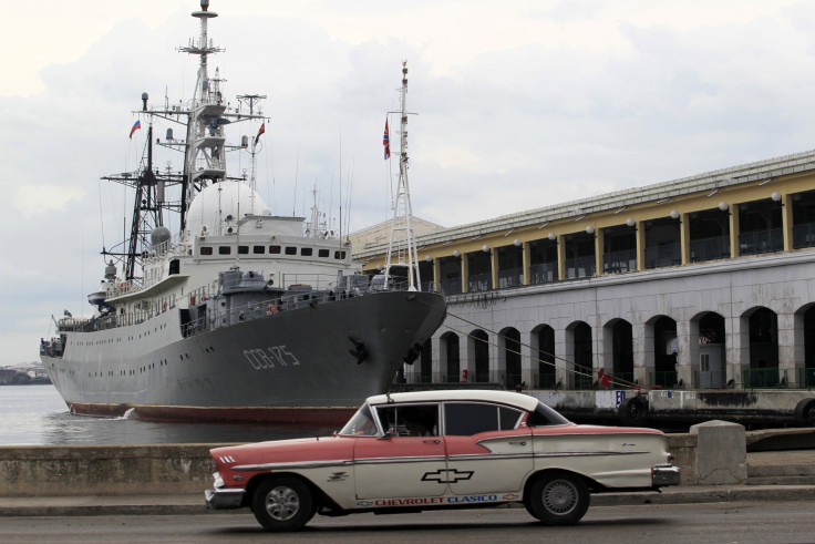 File picture of another Russian spy ship Viktor Leonov SSV-175, seen docked at the port in Havana.