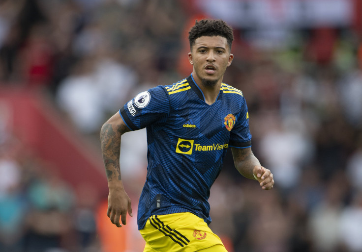Jadon Sancho of Manchester United during the Premier League match between Southampton and Manchester United at St Mary's Stadium on August 22, 2021 in Southampton, England.