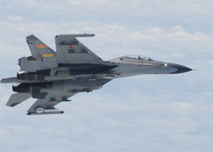 File image of a Chinese SU-27 fighter jet over the East China Sea, released by the Defense Ministry of Japan.