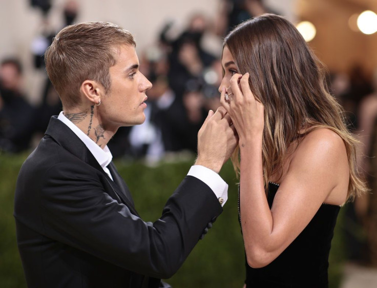 NEW YORK, NEW YORK - SEPTEMBER 13: Justin Bieber and Hailey Bieber attend The 2021 Met Gala Celebrating In America: A Lexicon Of Fashion at Metropolitan Museum of Art on September 13, 2021 in New York City. 