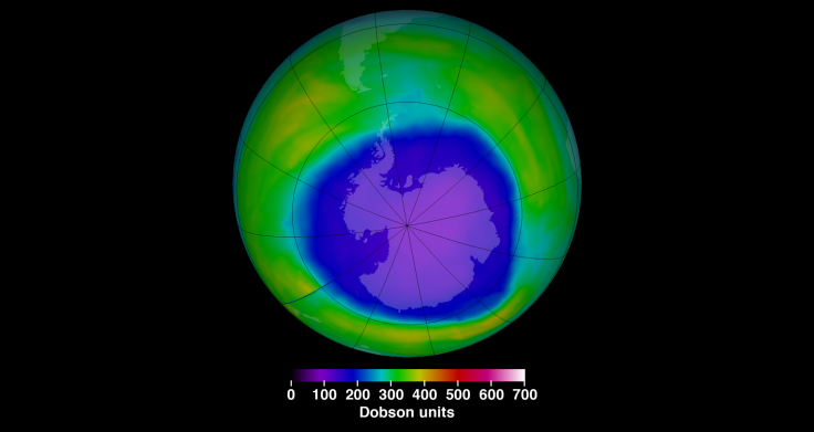 Scientists identify mysterious rise of Ozone-destroying chemicals. Pictured, the Antarctic ozone hole, located above the South Pole.