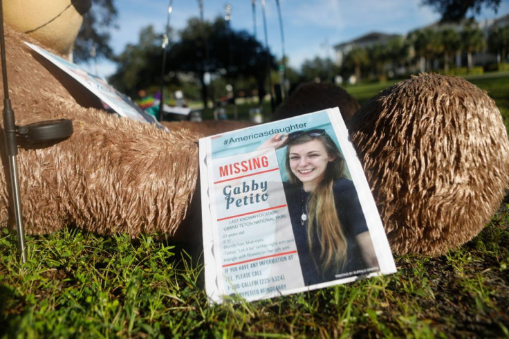 A makeshift memorial dedicated to missing woman Gabby Petito is located near City Hall on September 20, 2021 in North Port, Florida