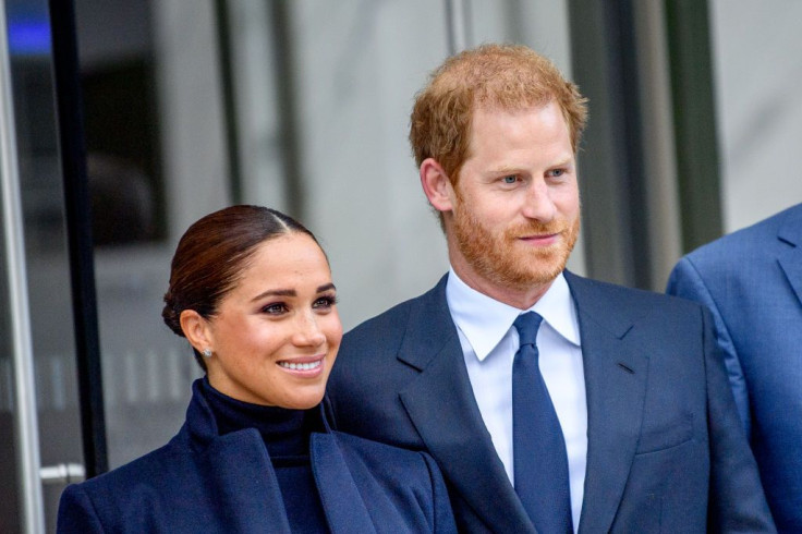 NEW YORK, NEW YORK - SEPTEMBER 23: Meghan, Duchess of Sussex and Prince Harry, Duke of Sussex visit One World Observatory at One World Observatory on September 23, 2021 in New York City. 