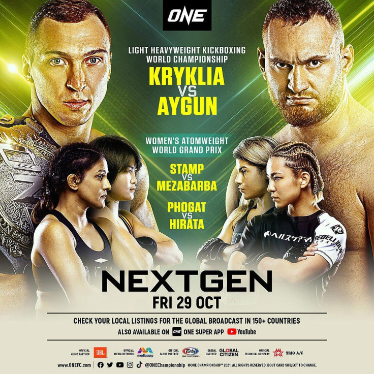 ONE Championship announced that light heavyweight kickboxing champion Roman Kryklia will defend his title against Murat Aygun at ONE: NextGen.