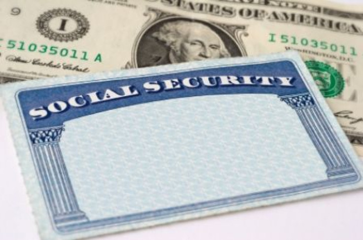 Stock image of social security card and money