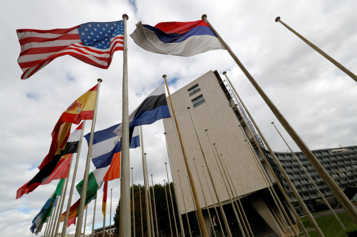 An American flag flies outside the headquarters of the United Nations Educational, Scientific and Cultural Organization (UNESCO) in Paris, France, October 12, 2017.