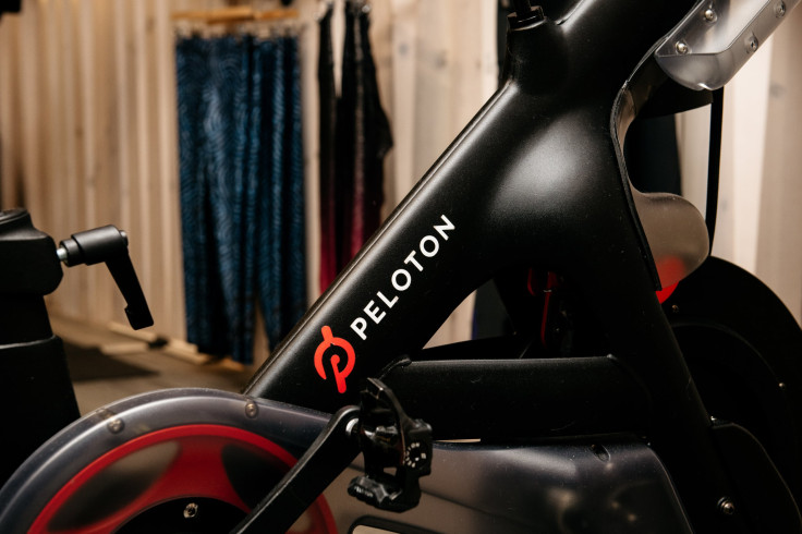 A Peloton stationary bike sits on display at one of the fitness company's studios on Dec. 4, 2019, in New York City. 