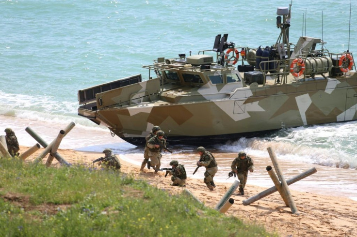 Russian forces conduct military exercises near Ukraine in April 2021