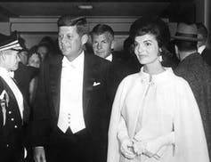President John F Kennedy and First Lady Jacqueline Kennedy Arrive at Inaugural Ball on Jan. 20, 1961.
