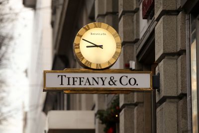 A clock is placed in front of a store of U.S. jeweler Tiffany at the Bahnhofstrasse shopping street in Zurich on Dec. 23, 2013.
