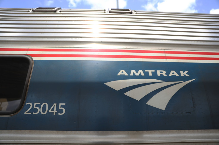 An Amtrak train is seen as people board at the Miami station on May 24, 2017 in Miami, Florida. Passengers on an Amtrak train have been stranded on a stretch of railroad in Oregon for over 24 hours after a tree fell onto tracks over the weekend due to a w