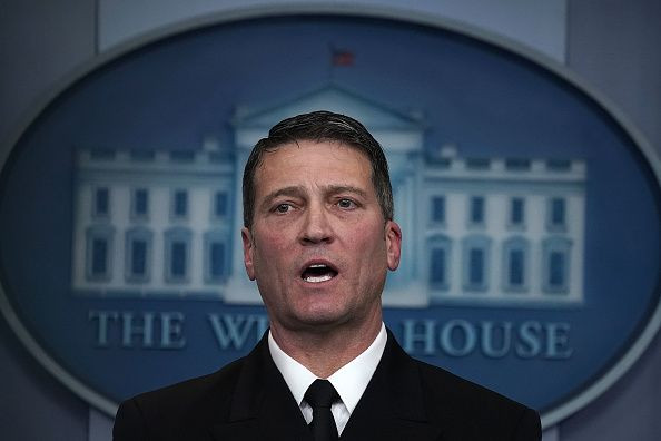 Physician to President Donald Trump, Dr. Ronny Jackson, speaks during the daily White House press briefing at the James Brady Press Briefing Room of the White House in Washington, DC., Jan. 16, 2018.