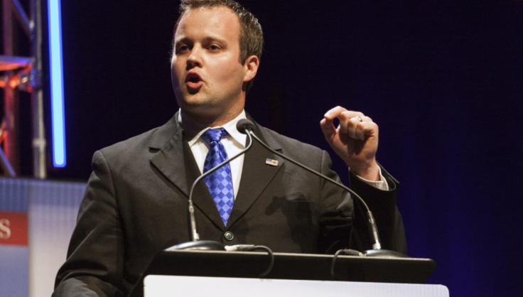 Josh Duggar comments on his excitement over welcoming a new sister. He is pictured at the Family Leadership Summit in Ames, Iowa, in August 2014.