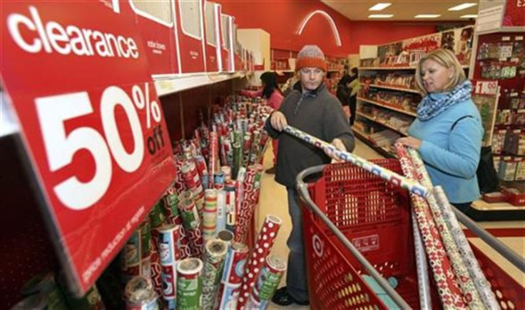 Robert and Yvonne McGillis of Oakland choose gift wraps, taking advantage of after-Christmas sales at a Target Store in the Bay Fair Mall in San Leandro, California December 26, 2011.
