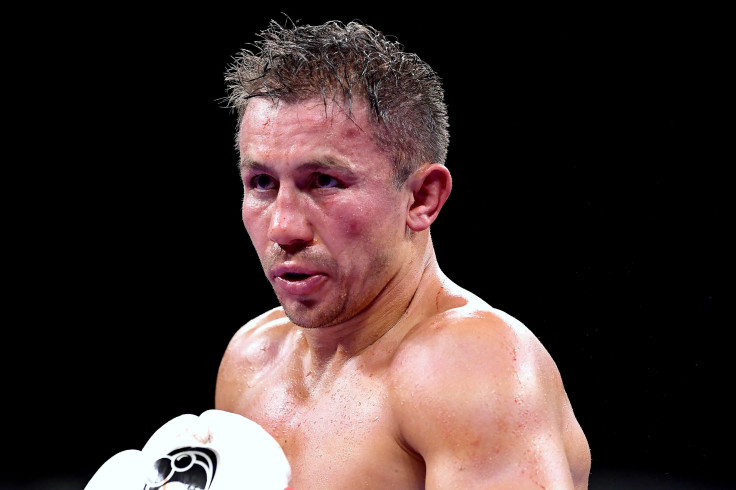 Gennady Golovkin boxes against Sergiy Derevyanchenko
