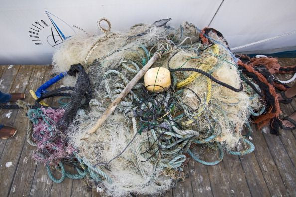 Trash and assorted garbage collected from the North Pacific Gyre in 2009. The ORV Alguita returned to Long beach after four months at sea sampling the waters of the Great Pacific garbage patch' in the North Pacific Subtropical Gyre (NPSG).