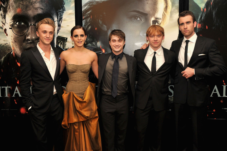 Tom Felton (left) and Emma Watson reunited recently. The two are pictured at the "Harry Potter and the Deathly Hallows Part 2" premiere on July 11, 2011 in New York City. From left: Felton, Watson, Daniel Radcliffe, Rupert Grint and Matthew Lewis.