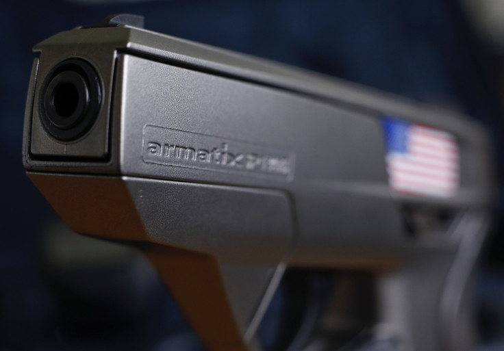 A smart gun by Armatix is pictured at the Armatix headquarters in Munich, May 14, 2014. 