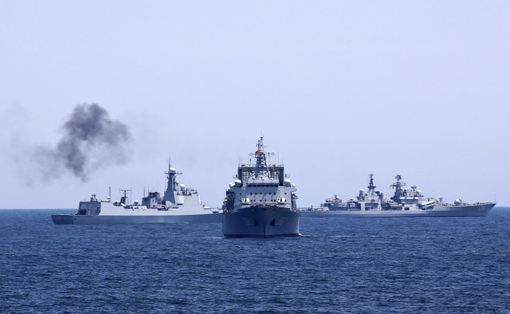 Chinese and Russian naval vessels are seen during the Joint Sea-2014 naval exercise outside Shanghai on the East China Sea on May 23, 2014.