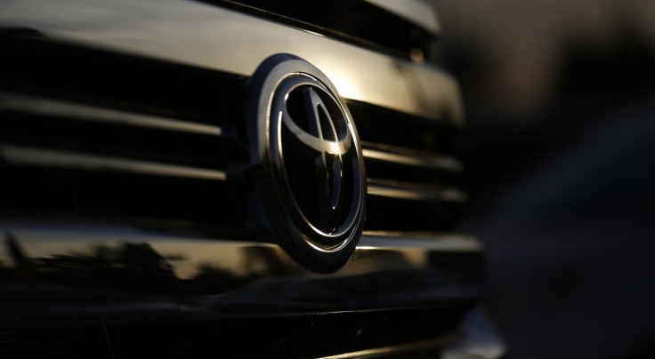 Toyota is working on a flying car. Above, the logo of a vehicle for sale is pictured on the lot at AutoNation Toyota dealership in Cerritos, California, Dec. 9, 2015.