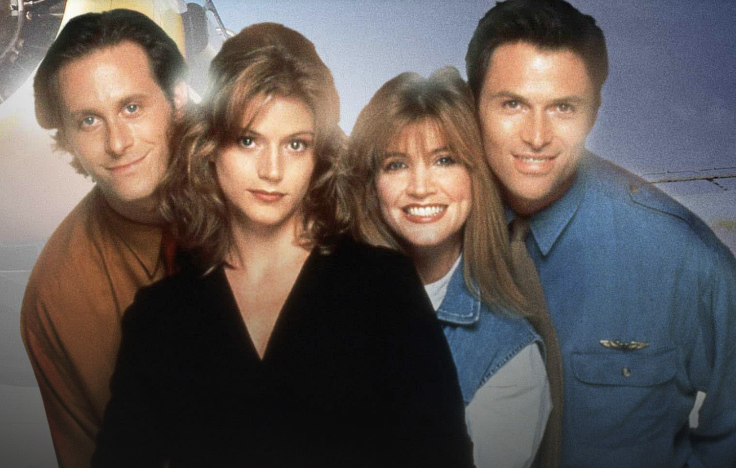 The stars of "Wings" (from L to R) Steven Weber, Farrah Forke, Crystal Bernard and Tim Daly.