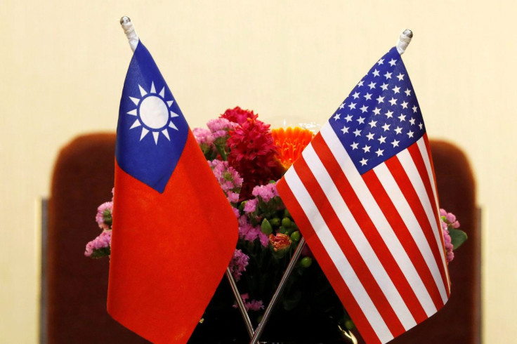 Flags of Taiwan and U.S. are placed for a meeting between U.S. House Foreign Affairs Committee Chairman Ed Royce speaks and with Su Chia-chyuan, President of the Legislative Yuan in Taipei, Taiwan March 27, 2018. 