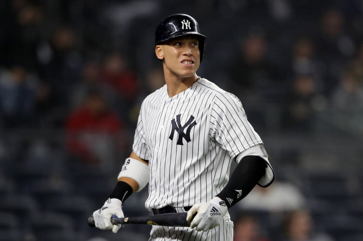 Aaron Judge is excited going into the new season with the Yankees and is confident about their chances. In this picture, Judge #99 of the New York Yankees reacts against the Boston Red Sox during the eighth inning in Game Three of the American League Divi
