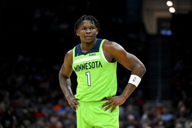 Anthony Edwards #1 of the Minnesota Timberwolves pauses during the second half against the Cleveland Cavaliers at Rocket Mortgage Fieldhouse on February 28, 2022 in Cleveland, Ohio. The Timberwolves defeated the Cavaliers 127-122.