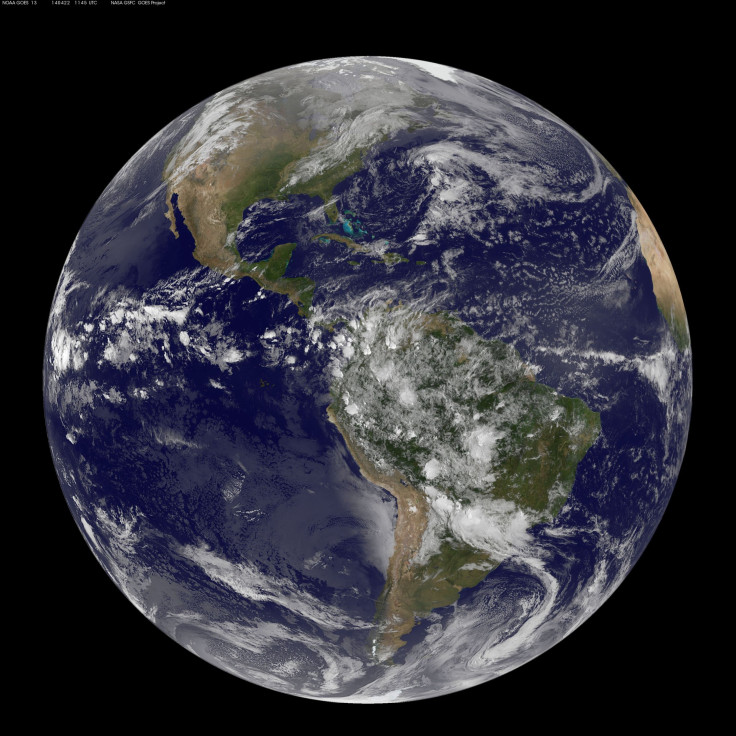 This photo of Earth was captured by NOAA's GOES-East satellite.