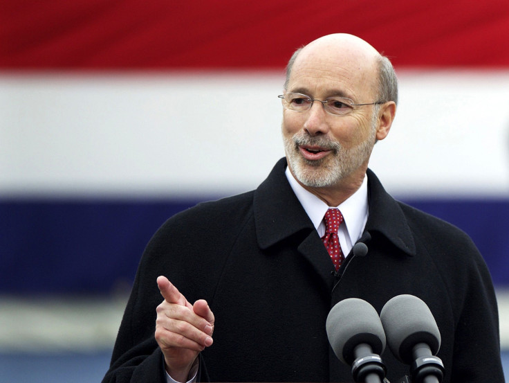 Tom Wolf delivers a speech after being sworn in as the 47th Governor of Pennsylvania during an inauguration at the State Capitol in Harrisburg, Pennsylvania January 20, 2015. On Friday Wolf announced a moratorium on executions in the state.