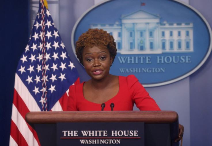 White House Deputy Press Secretary Karine Jean-Pierre holds a press briefing at the White House in Washington, U.S., November 9, 2021.