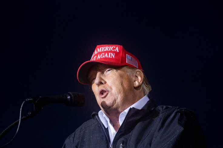 Former U.S. President Donald Trump speaks during a rally to boost Pennsylvania Republican U.S. Senate candidate Dr. Mehmet Oz (not pictured) ahead of the May 17 primary election at the Westmoreland Fairgrounds in Greensburg, Pennsylvania, U.S. May 6, 2022