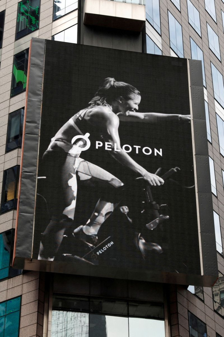 A Peloton logo is seen after the ringing of the opening bell for the company's IPO at the Nasdaq Market site in New York City, New York, U.S., September 26, 2019. 