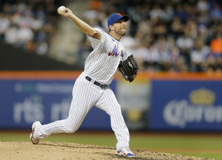 Max Scherzer #21 of the New York Mets in action against the St. Louis Cardinals at Citi Field on May 18, 2022 in New York City. The Mets defeated the Cardinals 11-4. 