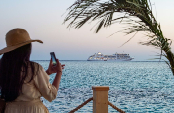 A cruise ship is seen at sea off Saudi Arabiaâs west coast, in this file picture from October 3, 2020