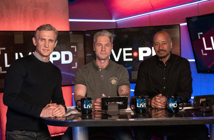 A&E's "Live PD" cast featured (from left) Dan Abrams, Sean "Sticks" Larkin, and Tom Morris Jr.