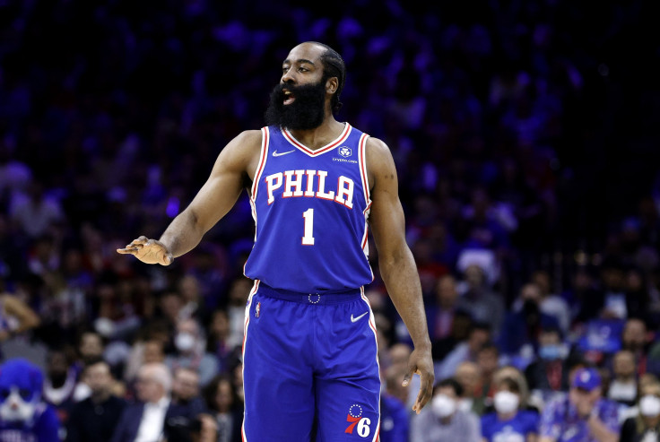James Harden #1 of the Philadelphia 76ers in Game Six of the 2022 NBA Playoffs Eastern Conference Semifinals at Wells Fargo Center on May 12, 2022 in Philadelphia, Pennsylvania.