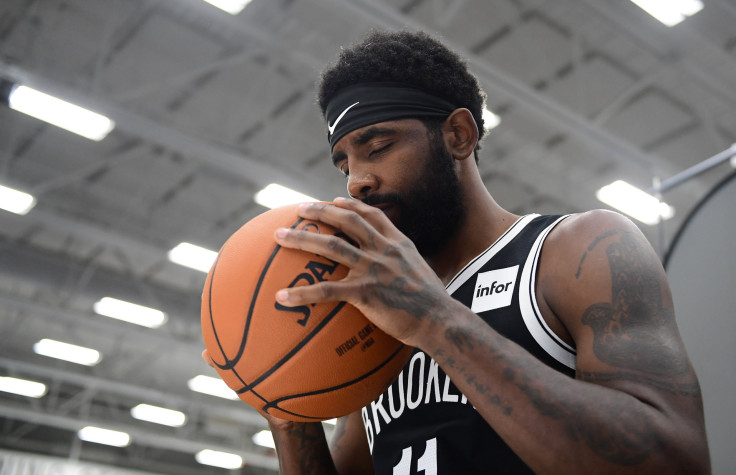 Kyrie Irving #11 of the Brooklyn Nets poses for a photograph during Media Day at HSS Training Center on September 27, 2019 in the Brooklyn borough of New York City.
