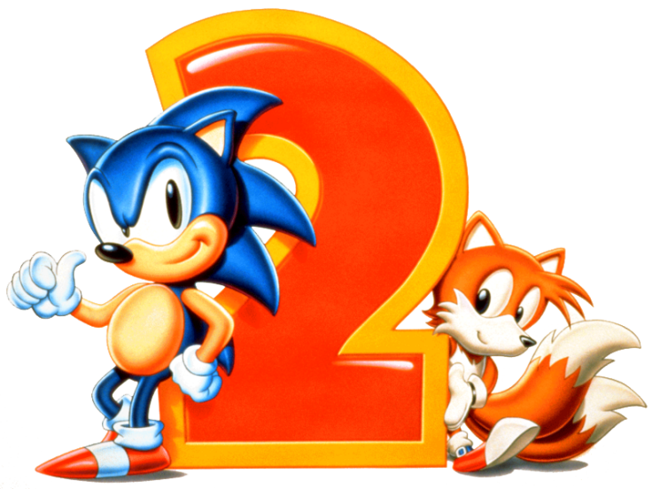 The logo for "Sonic the Hedgehog 2" featuring Sonic and Tails.