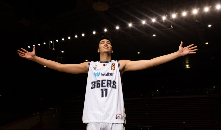 Kai Sotto poses during a portrait session after joining the Adelaide 36ers for the upcoming NBL season, on October 13, 2021 in Adelaide, Australia. 