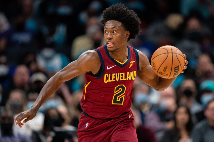 Collin Sexton #2 of the Cleveland Cavaliers brings the ball up court against the Charlotte Hornets during the second quarter during their game at Spectrum Center on November 01, 2021 in Charlotte, North Carolina.