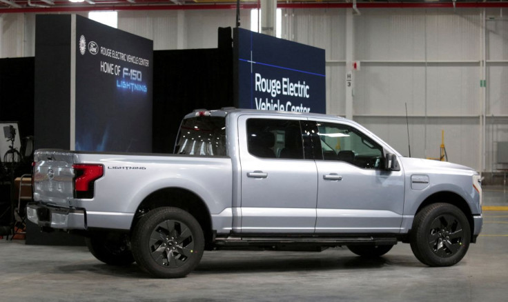 A Ford all-electric F-150 Lightning truck prototype is seen at the Rouge Electric Vehicle Center in Dearborn, Michigan, U.S. September 16, 2021
