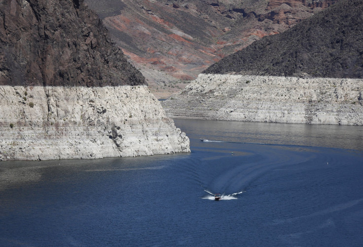 Low water levels of Lake Mead are seen near the Hoover Dam on the Nevada and Arizona border, April 11, 2015.