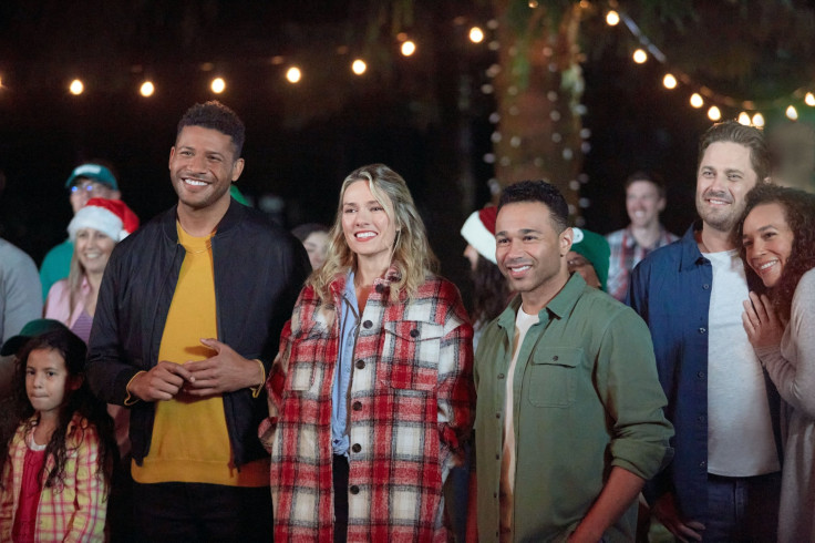 Jeffrey Bowyer-Chapman, Tori Anderson, Corbin Bleu, Matt Hamilton and Caitlin Stryker star in "Campfire Christmas."