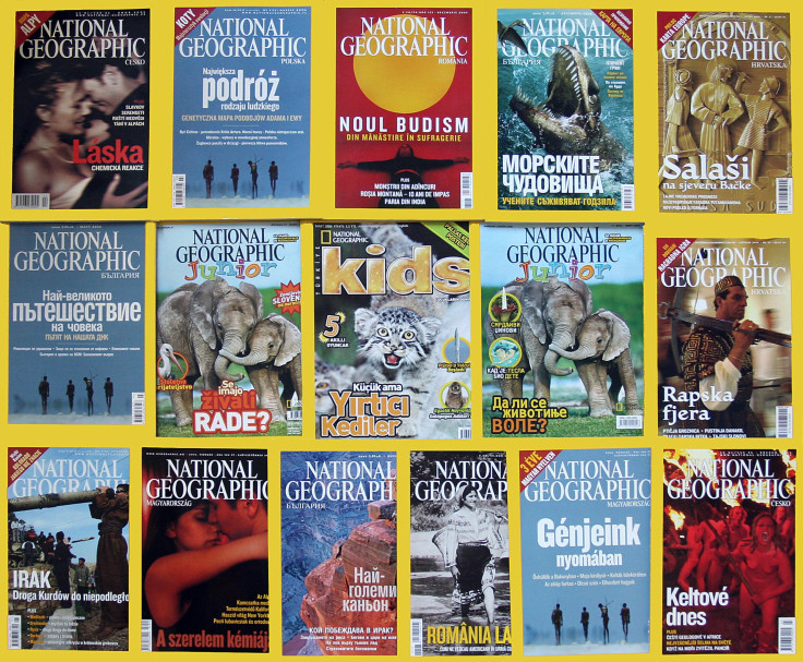 National Geographic announced Sept. 9, 2015, that it will become a for-profit venture under 21st Century Fox. Pictured are some of the magazine's editions published around the world.