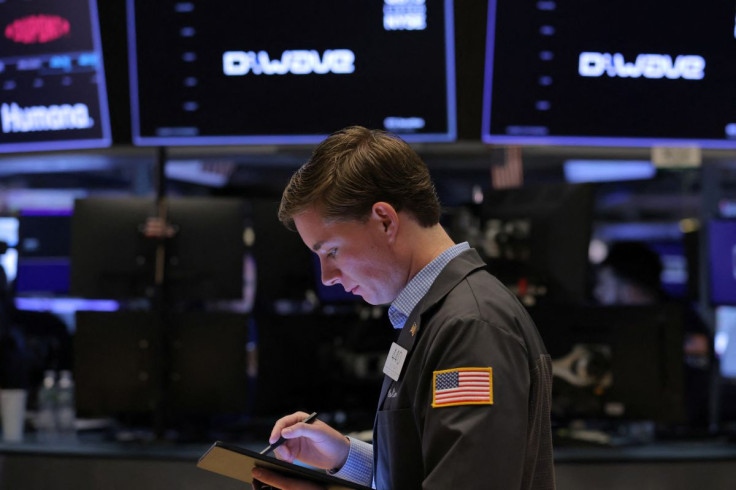 A trader works on the trading floor at the New York Stock Exchange (NYSE) in Manhattan, New York City