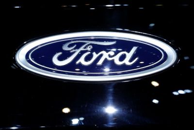 A logo of Ford is pictured on a car at the 86th International Motor Show in Geneva, Switzerland, March 1, 2016.
