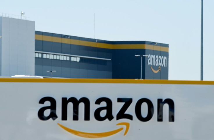 An Amazon warehouse is pictured.