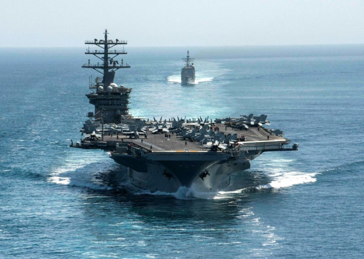 This USS Nimitz aircraft carrier transits the Strait of Hormuz in September 2020